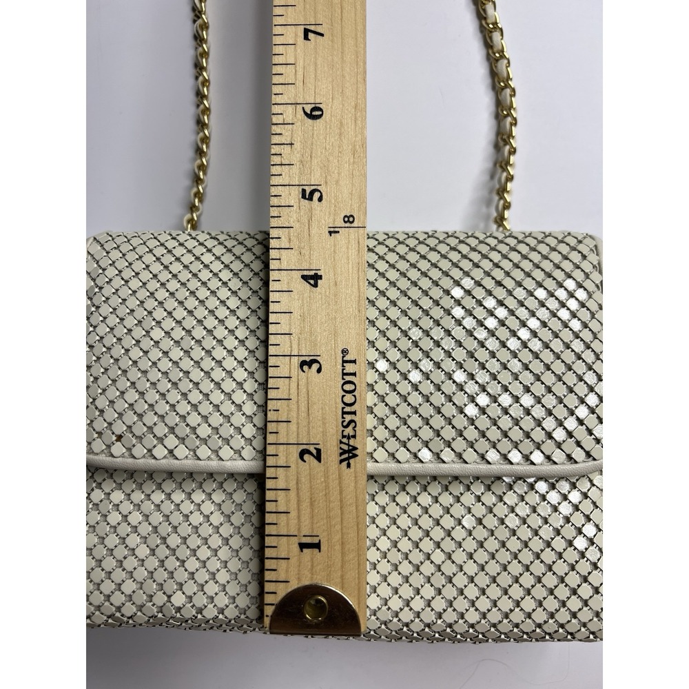 Vintage Whiting & Davis Metal Mesh Ivory Purse‎ Clutch Crossbody Evening Formal - Picture 12 of 13